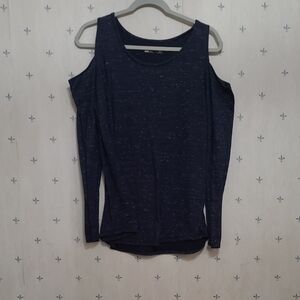 Women's Cold Shoulder Top - Navy Blue